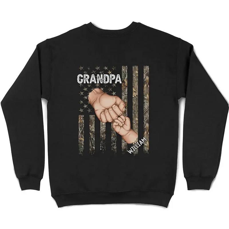Stars And Stripes Grandpa Is Like Dad Without Rules Fist Bump With Kids - Personalized T Shirt