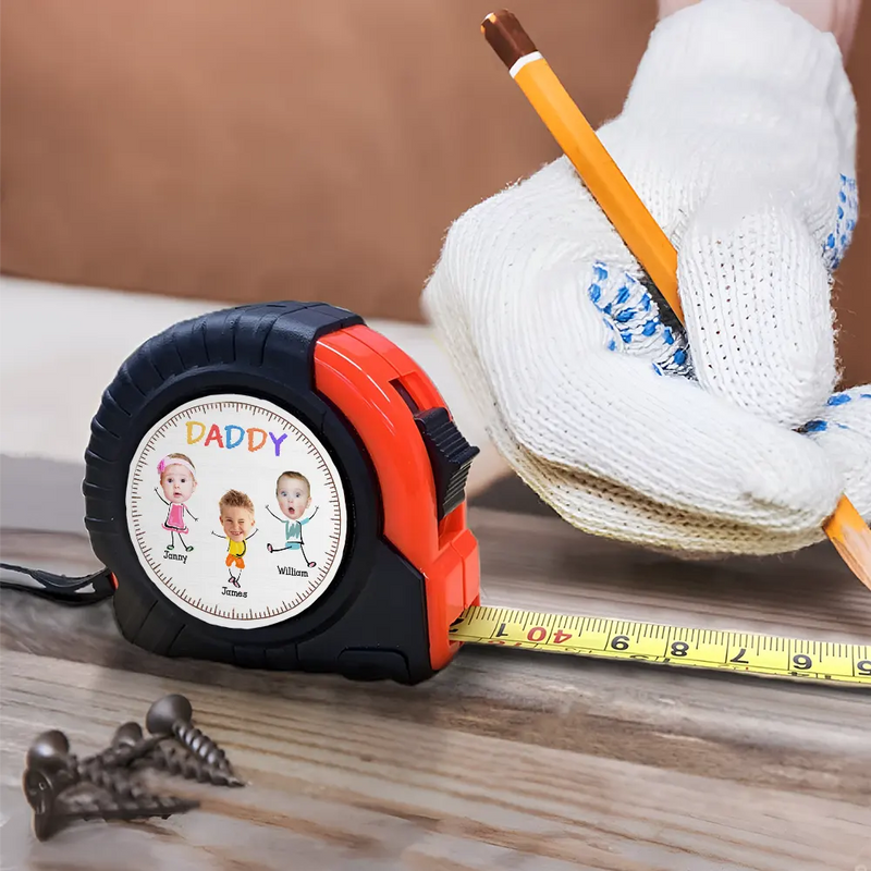 Custom Photo My Children Call Me Daddy Papa - Personalized Tape Measure