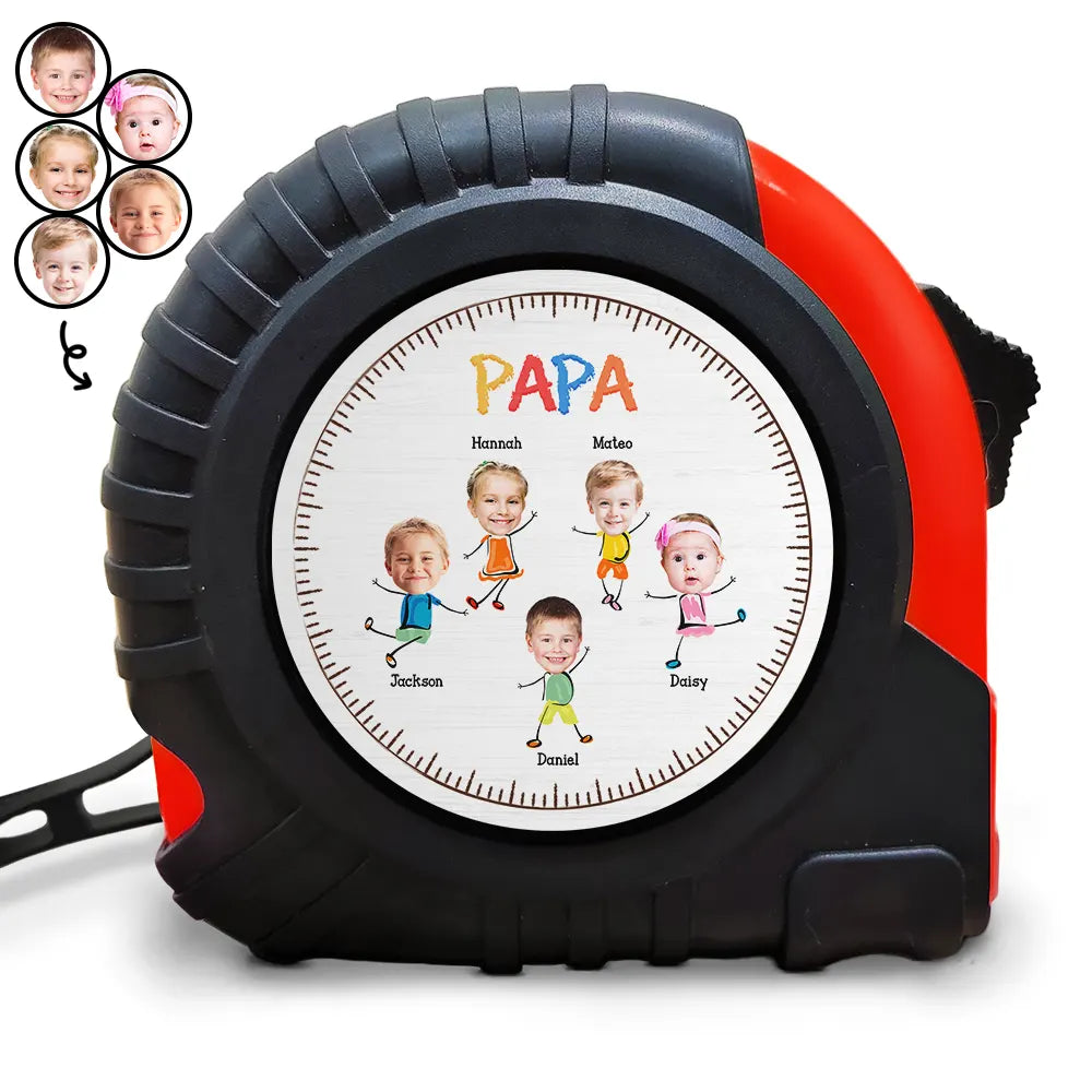 Custom Photo My Children Call Me Daddy Papa - Personalized Tape Measure