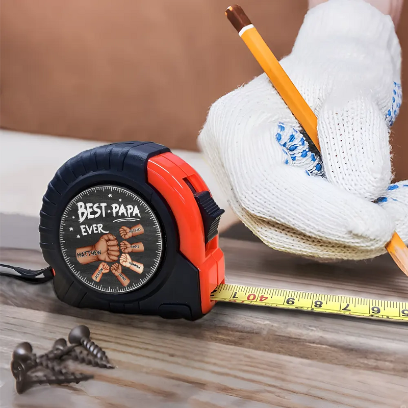 Best Dad Grandpa Ever Fist Bump - Personalized Tape Measure