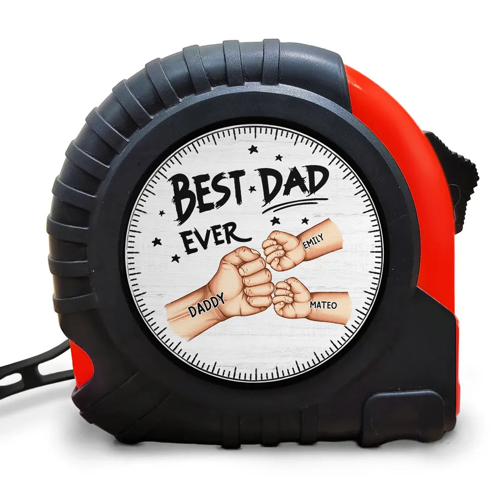 Best Dad Grandpa Ever Fist Bump - Personalized Tape Measure