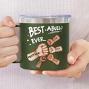 Best Dad Grandpa Ever Fist Bump - Personalized 14oz Stainless Steel Tumbler With Handle