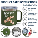 Best Dad Grandpa Ever Fist Bump - Personalized 14oz Stainless Steel Tumbler With Handle