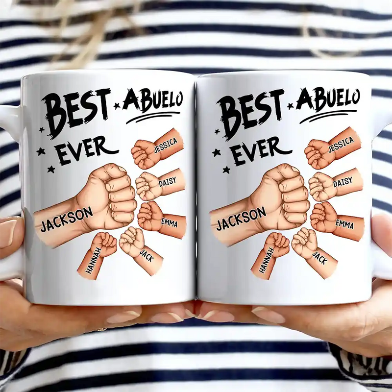 Best Dad Grandpa Ever Fist Bump - Personalized Mug