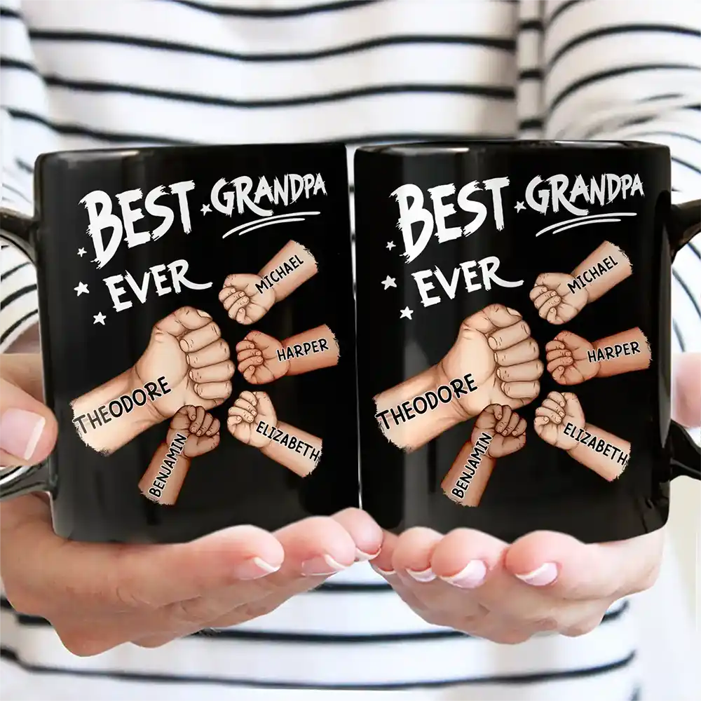 Best Dad Grandpa Ever Fist Bump - Personalized Mug