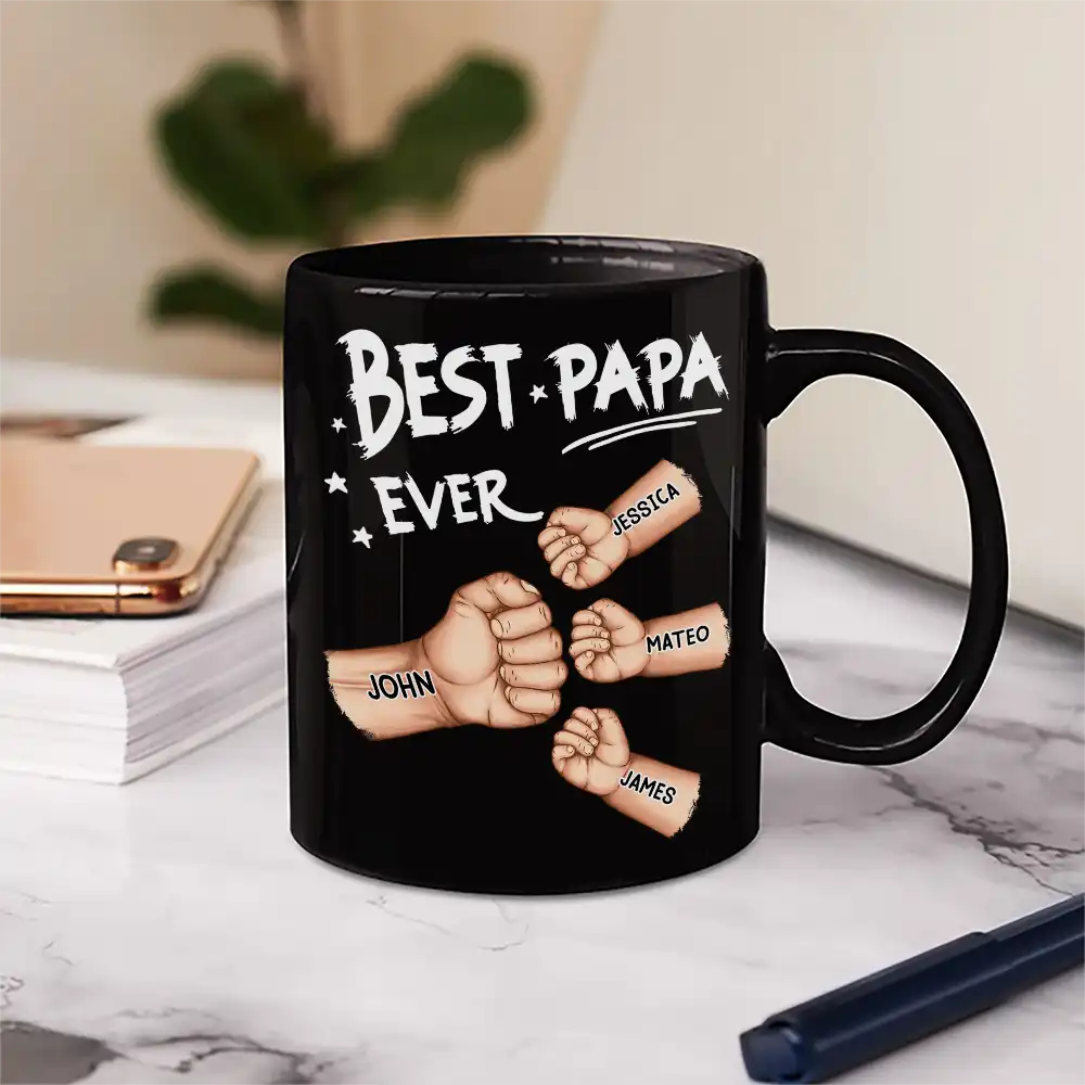 Best Dad Grandpa Ever Fist Bump - Personalized Mug