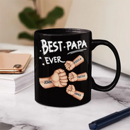 Best Dad Grandpa Ever Fist Bump - Personalized Mug
