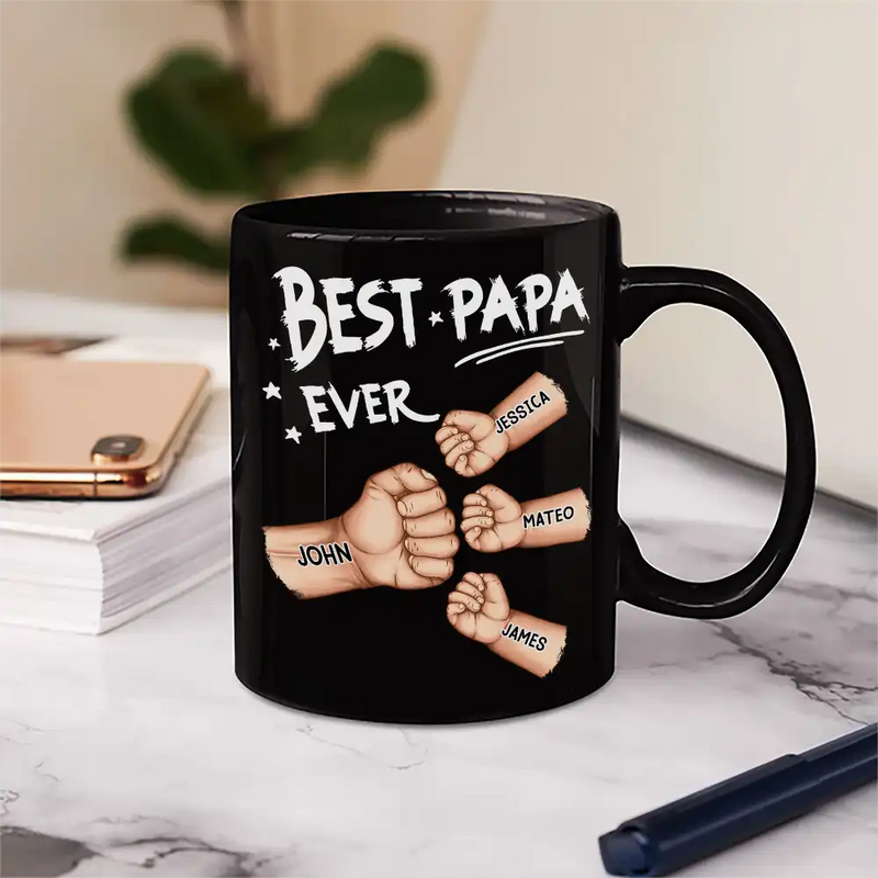 Best Dad Grandpa Ever Fist Bump - Personalized Mug