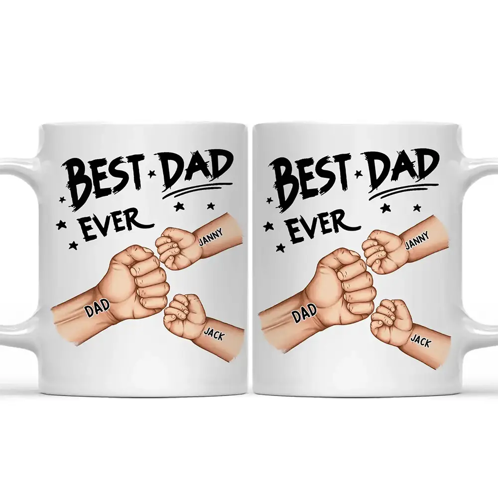 Best Dad Grandpa Ever Fist Bump - Personalized Mug