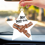 Meilleur papa grand-père de tous les temps - Cintre de voiture en acrylique personnalisé