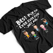 Photo personnalisée Meilleur papa Grand-père de tous les temps Jamais Jamais Jamais Demandez simplement - T-shirt personnalisé