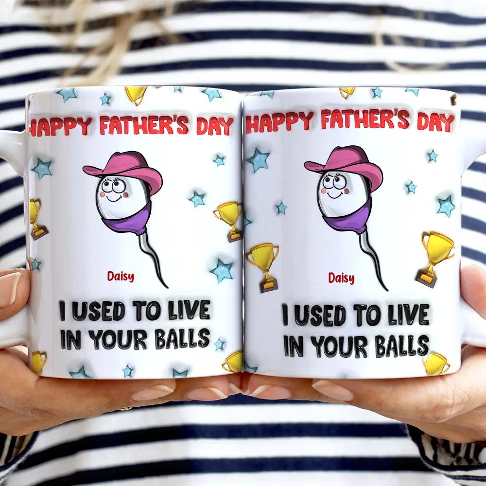 Happy Father's Day Your Swimming Champion - 3D Inflated Effect Printed Mug, Personalized White Edge-to-Edge Mug