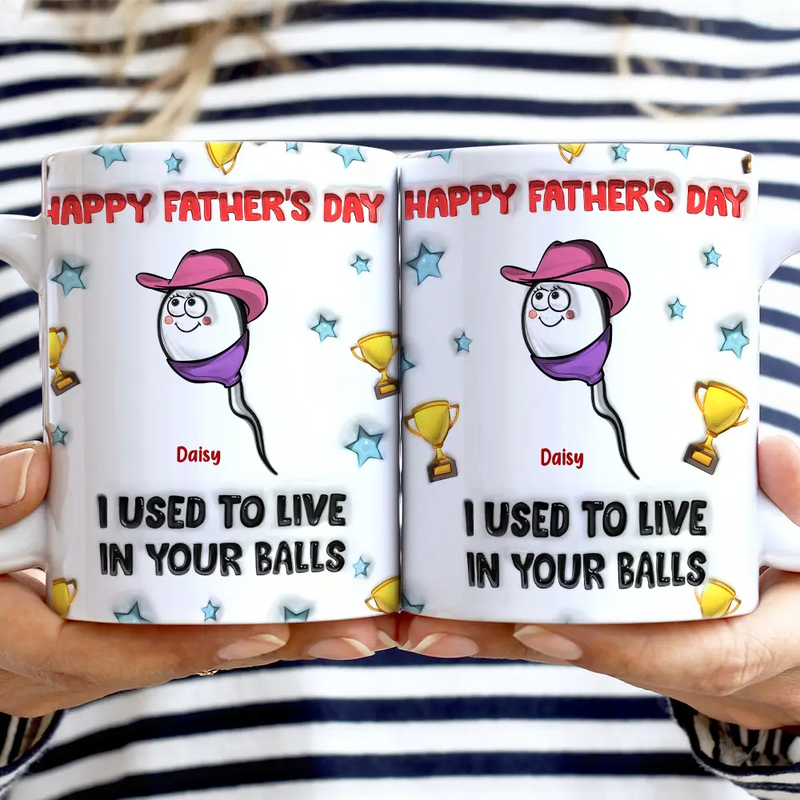 Happy Father's Day Your Swimming Champion - 3D Inflated Effect Printed Mug, Personalized White Edge-to-Edge Mug