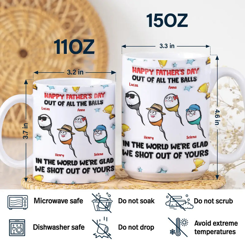 Happy Father's Day Your Swimming Champion - 3D Inflated Effect Printed Mug, Personalized White Edge-to-Edge Mug