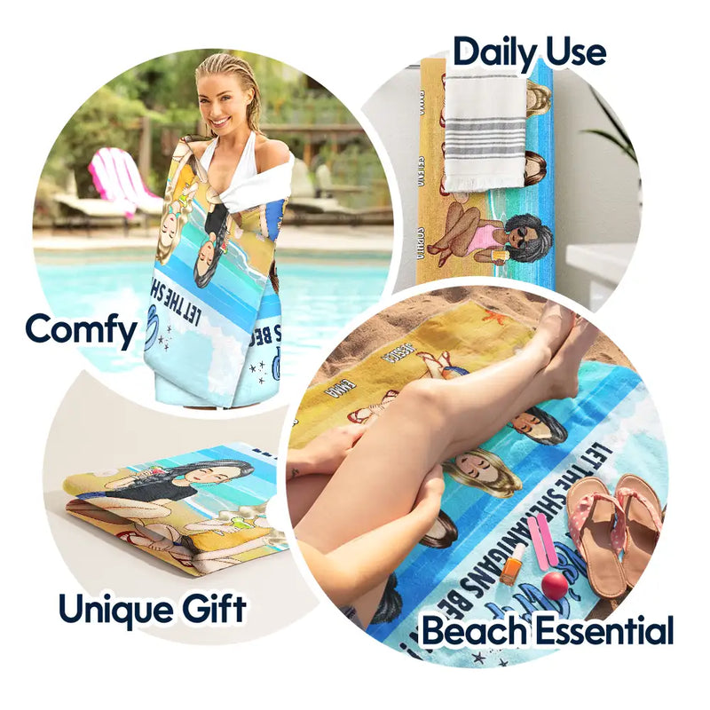 Let The Shenanigans Begin - Personalized Beach Towel
