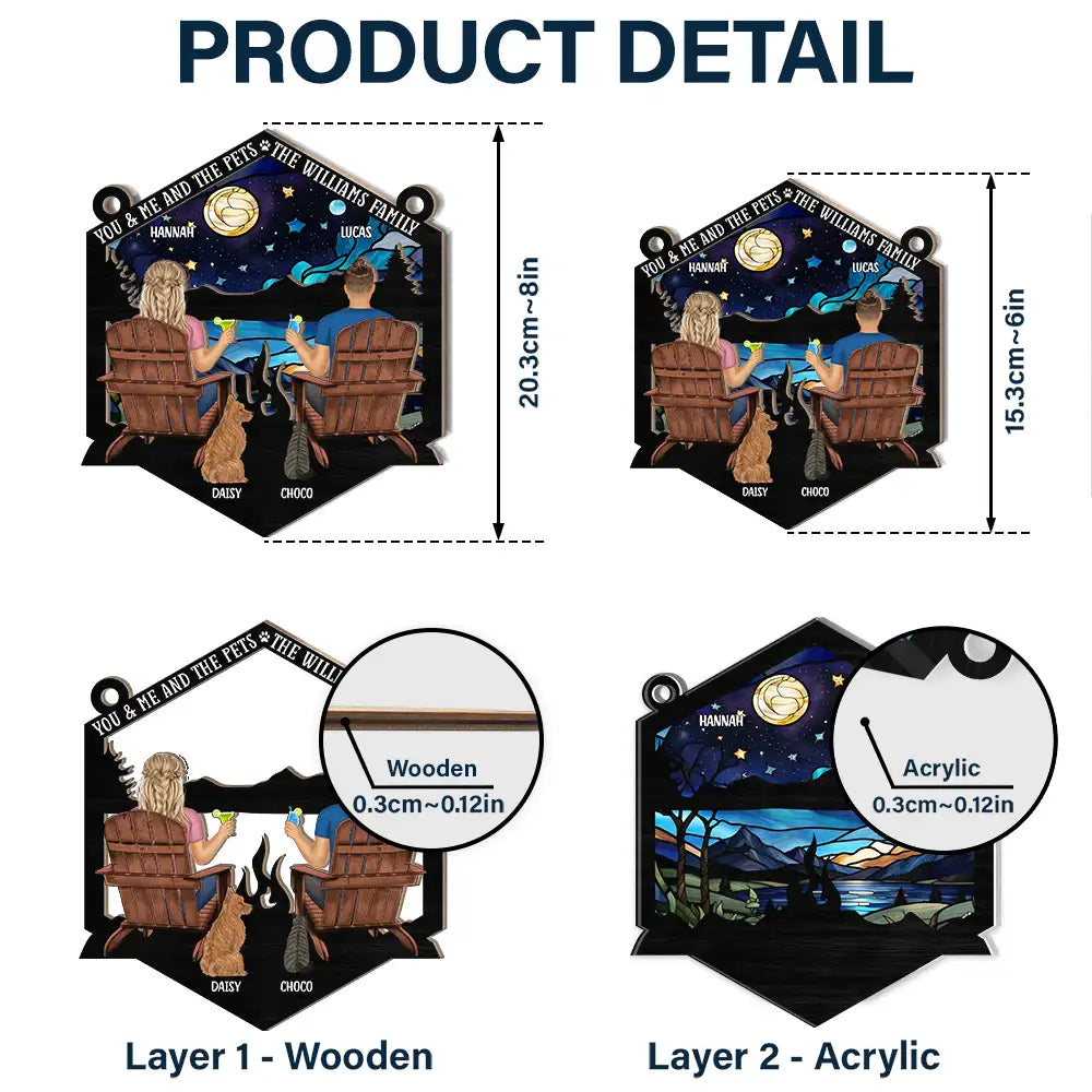 You & Me And The Dogs The Smiths - Personalized Window Hanging Suncatcher Ornament