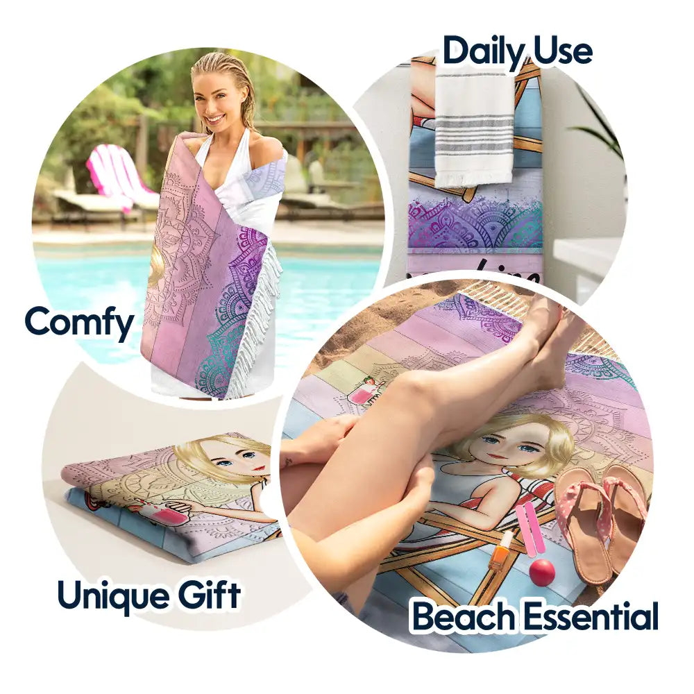 Serviette de plage turque personnalisée, idéale pour les voyages, la plage, la piscine, le pique-nique, les vacances