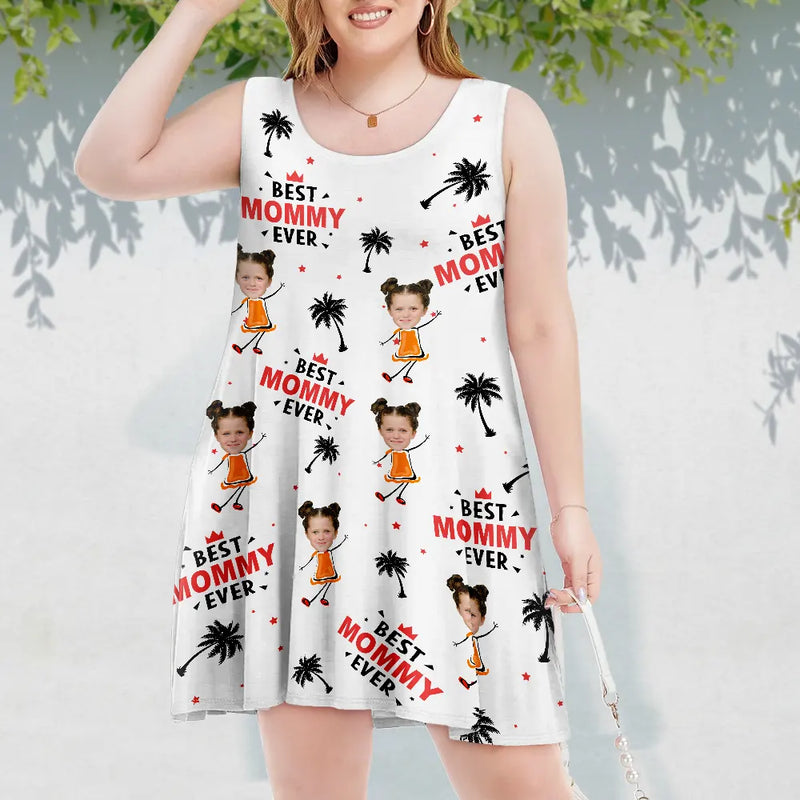 Wander Prints Custom Photo Best Mom Ever Tropical Summer Beach - Personalized Sleeveless Tank Dress XS Wander Prints Custom Photo Best Mom Ever Tropical Summer Beach - Personalized Sleeveless Tank Dress XS