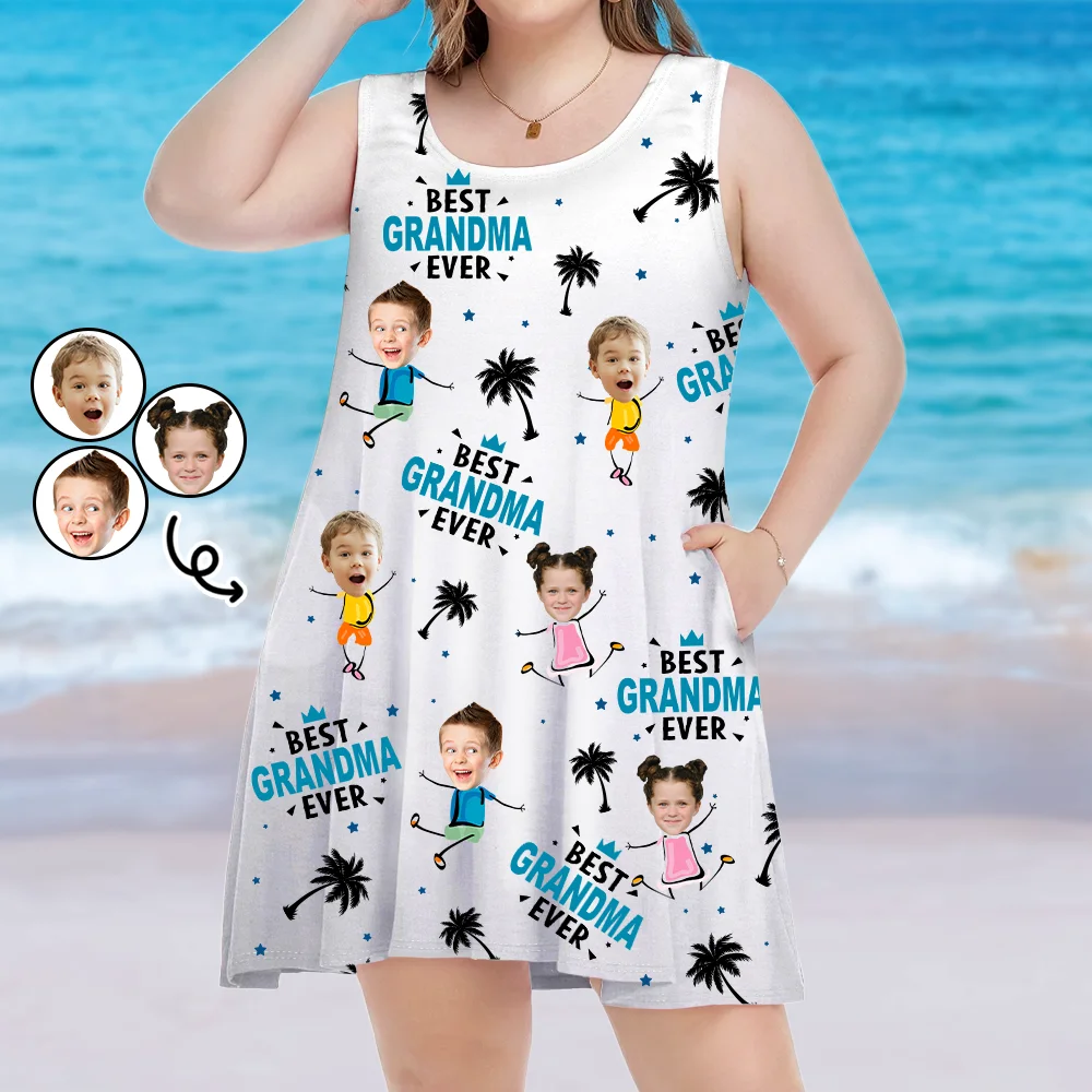 Custom Photo Best Mom Ever Tropical Summer Beach Personalized Sleeve Wander Prints