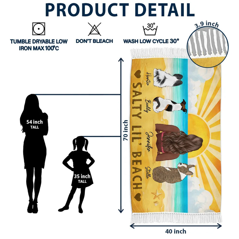 All I Need Is My Dogs And The Beach - Personalized Turkish Beach Towel