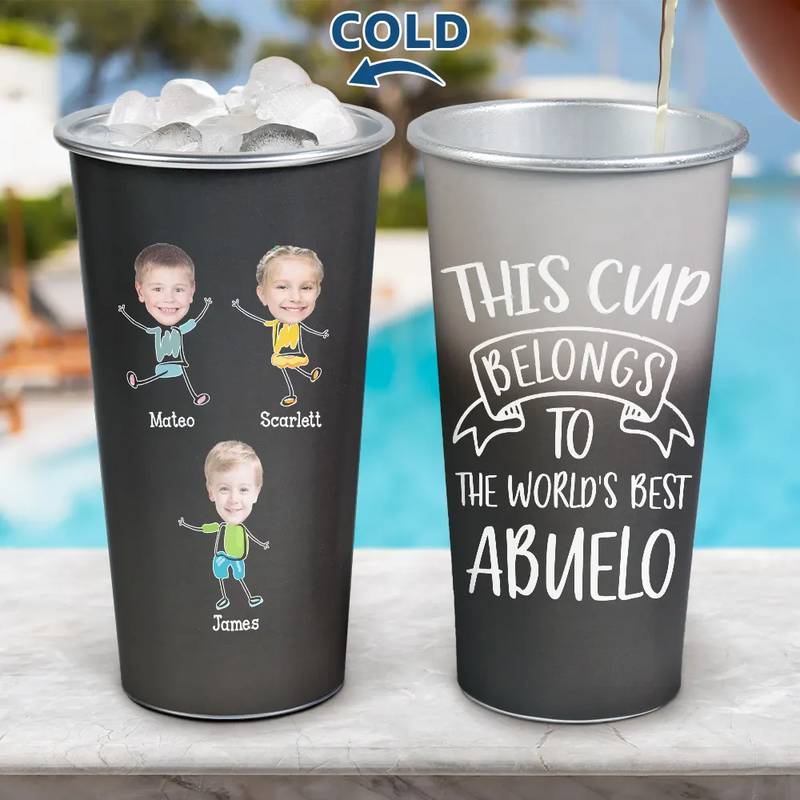Custom Photo This Cup Belongs To The World's Best Dad - Personalized Aluminum Color Changing Cup