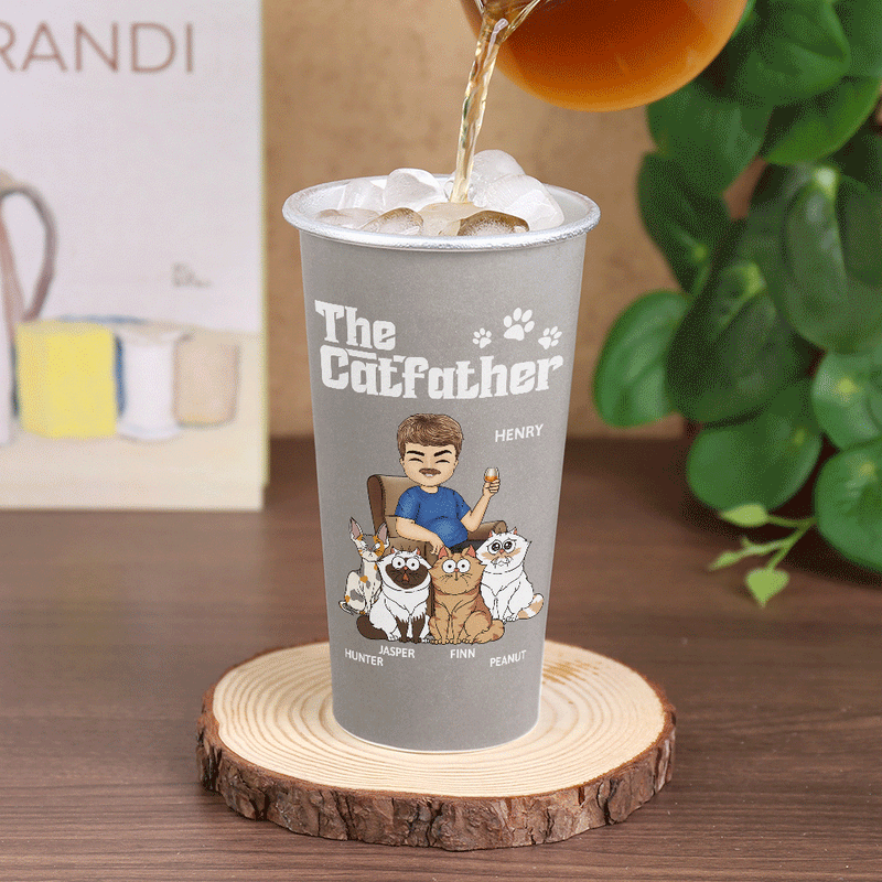 The Catfather The Catmother - Personalized Aluminum Color Changing Cup