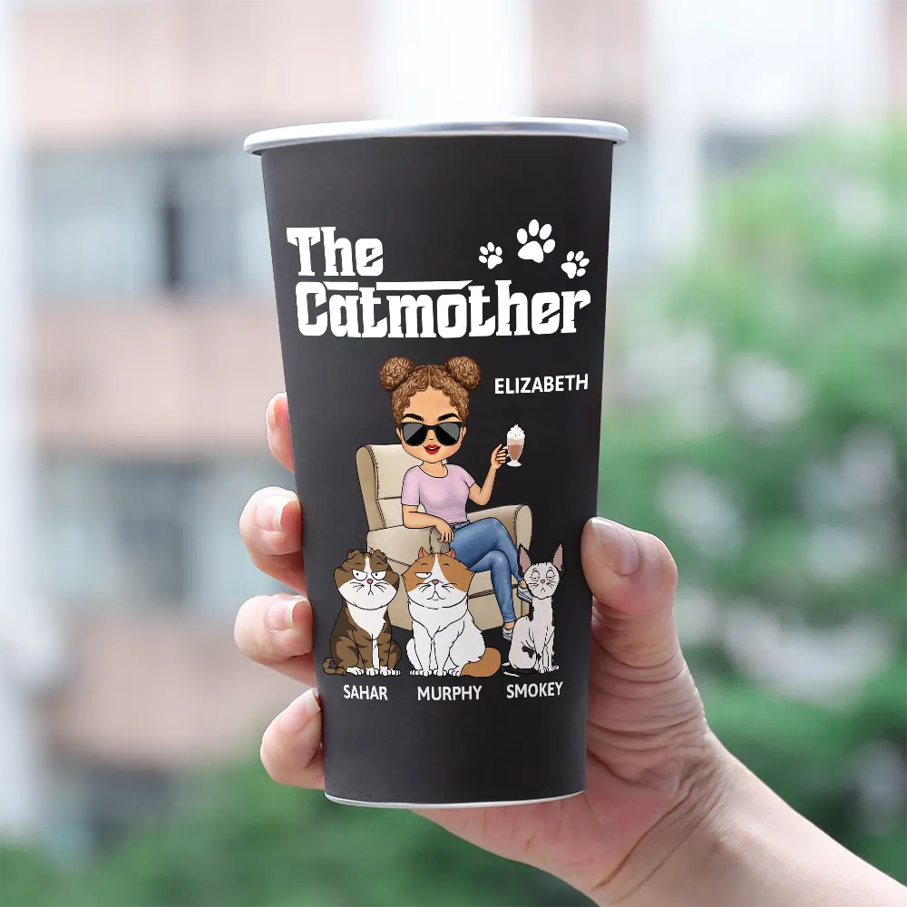 The Catfather The Catmother - Personalized Aluminum Color Changing Cup