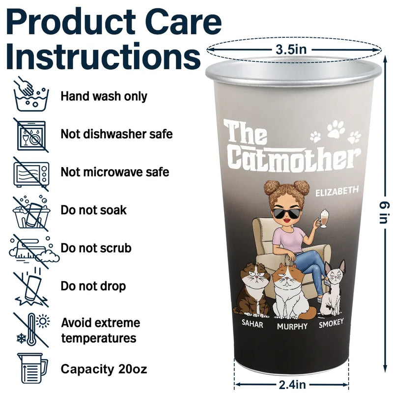 The Catfather The Catmother - Personalized Aluminum Color Changing Cup
