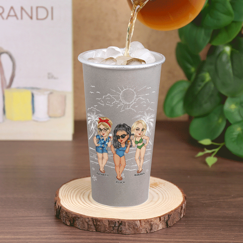 Summer Girls Trip Cheaper Than Therapy - Personalized Aluminum Color Changing Cup