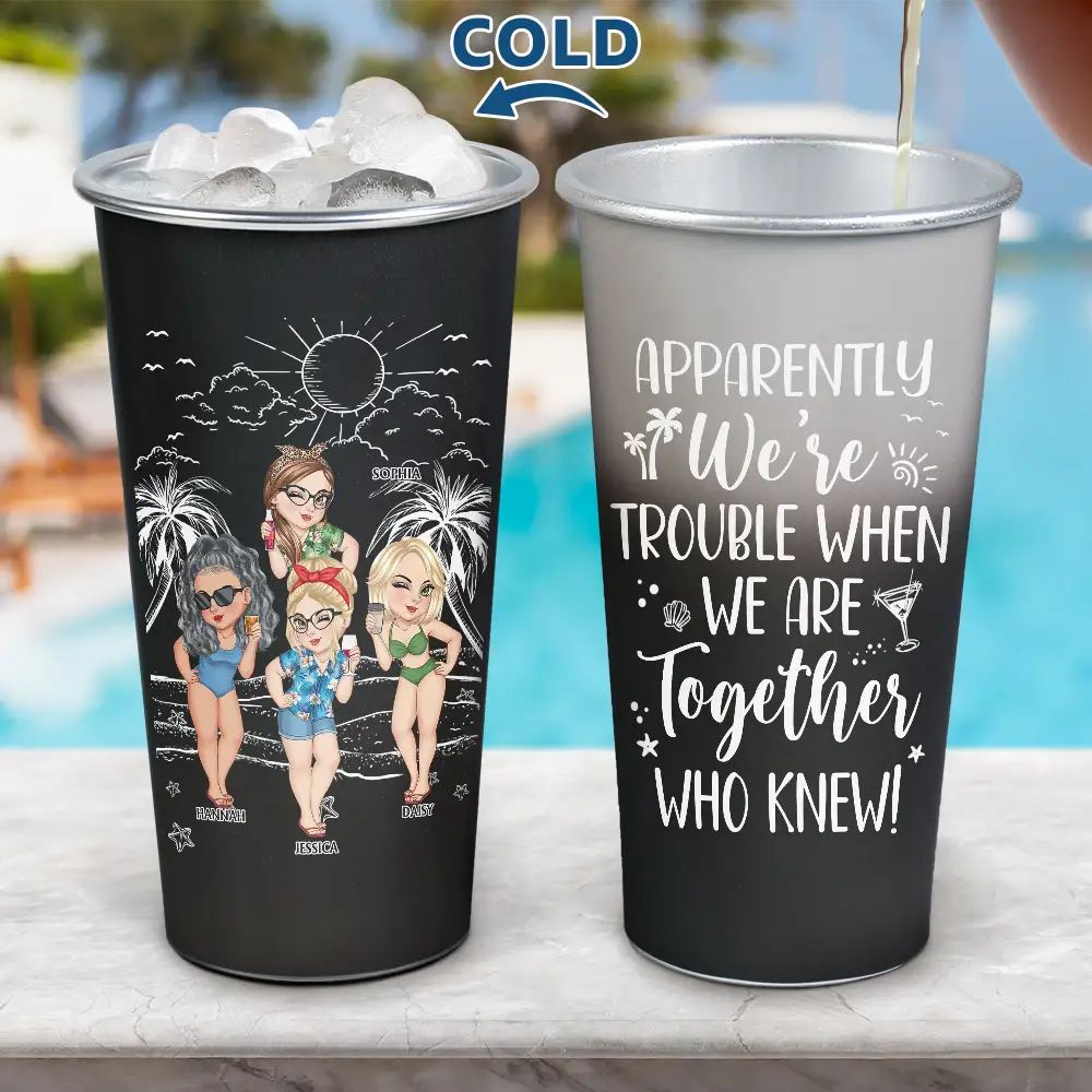 Summer Girls Trip Cheaper Than Therapy - Personalized Aluminum Color Changing Cup