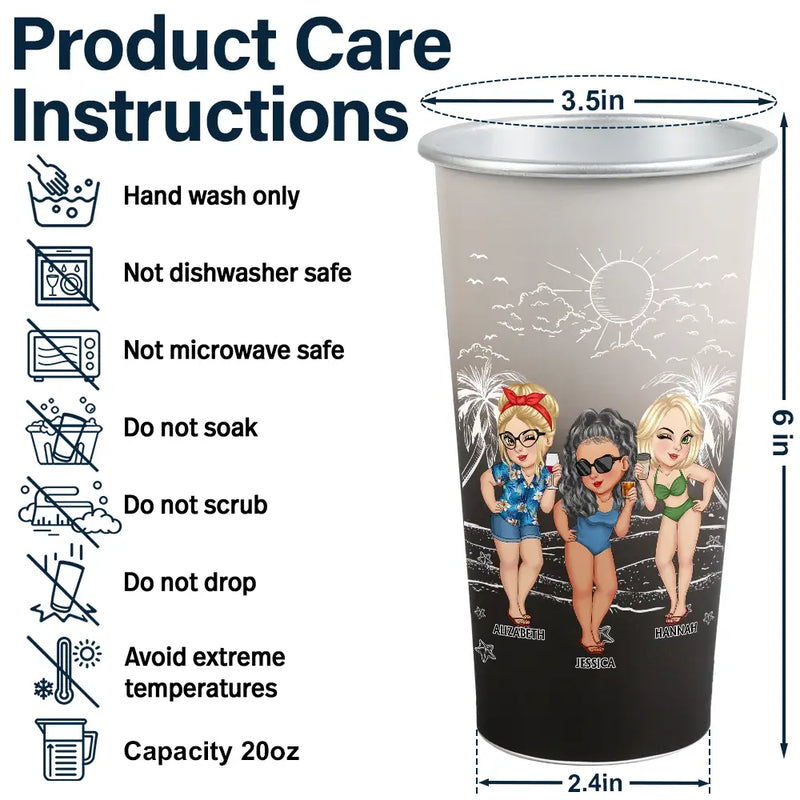 Summer Girls Trip Cheaper Than Therapy - Personalized Aluminum Color Changing Cup