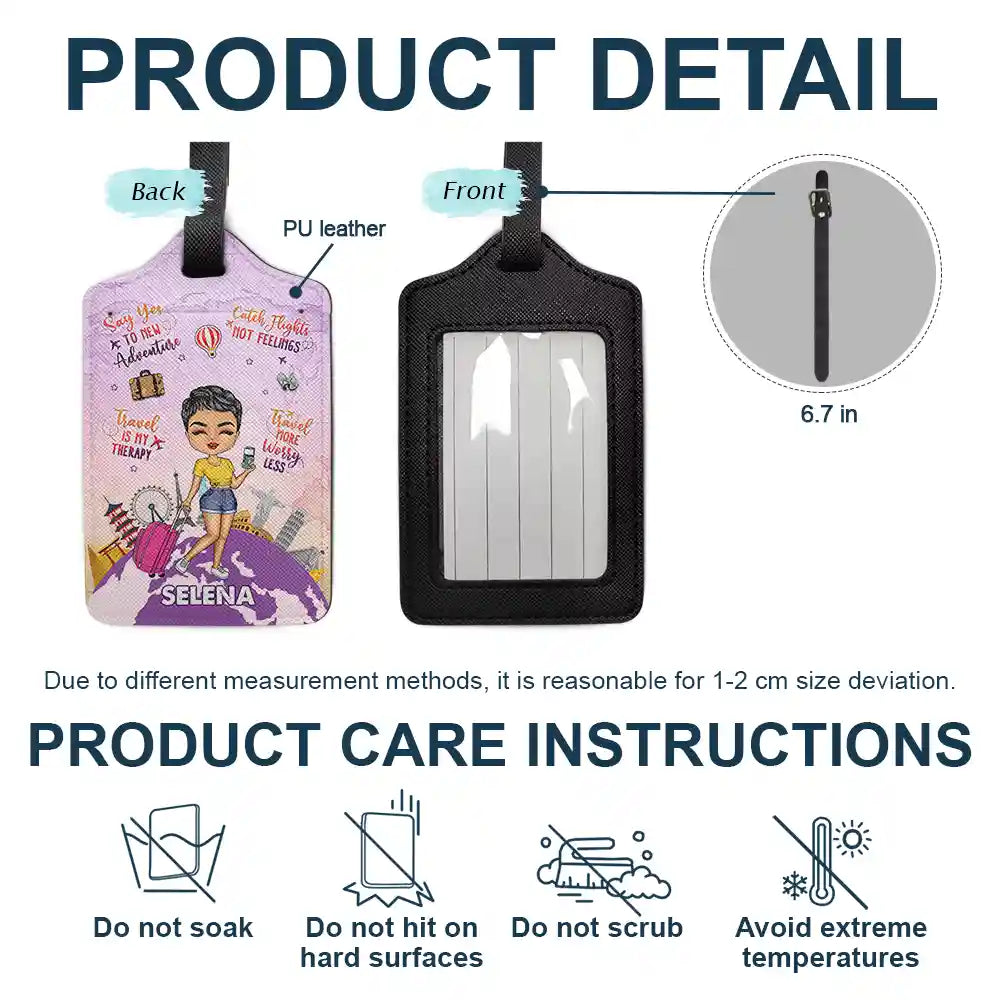 Travel More Worry Less - Personalized Luggage Tag