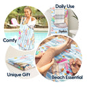 Beach Girl Pool Girl Flamingo - Personalized Beach Towel