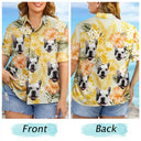 Custom Photo Family Pet Face Tropical Background - Personalized Hawaiian Shirt