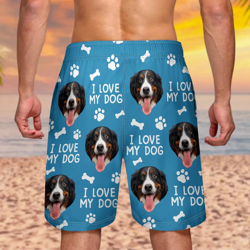 Custom Photo Funny Pet Faces - Personalized Unisex Beach Shorts