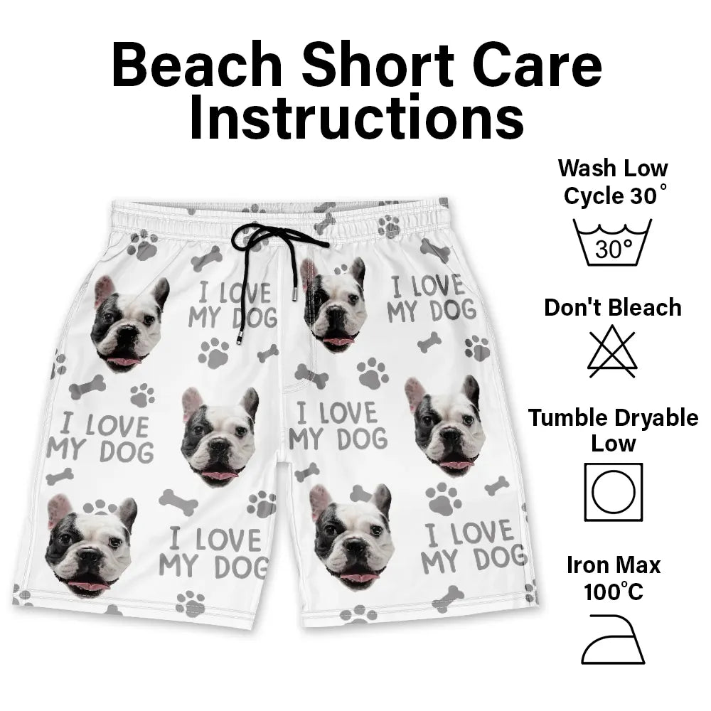 Custom Photo Funny Pet Faces - Personalized Unisex Beach Shorts