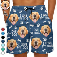 Custom Photo Funny Pet Faces - Personalized Unisex Beach Shorts
