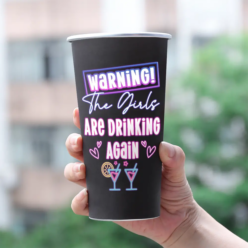 Warning! The Girls Are Drinking Again - Personalized Aluminum Color Changing Cup