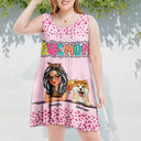 Dog Mom Dog Mum Dalmatian Dots - Personalized Sleeveless Tank Dress