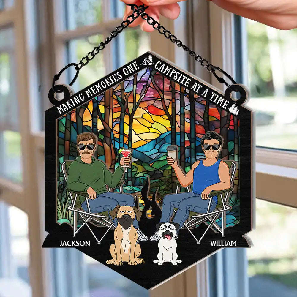Making Memories One Campsite At A Time - Personalized Window Hanging Suncatcher Ornament