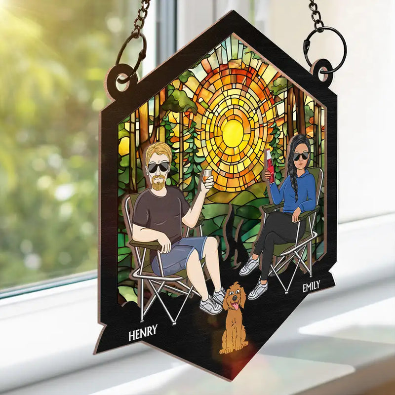 Making Memories One Campsite At A Time - Personalized Window Hanging Suncatcher Ornament