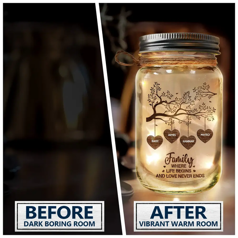 Grandchildren The Greatest Blessing - Personalized Mason Jar Light