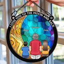 I Love You To The Moon And Back Grandma Grandkid - Personalized Window Hanging Suncatcher Ornament