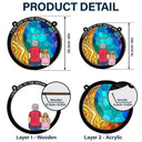 I Love You To The Moon And Back Grandma Grandkid - Personalized Window Hanging Suncatcher Ornament