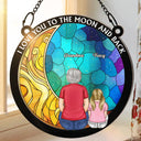 I Love You To The Moon And Back Grandma Grandkid - Personalized Window Hanging Suncatcher Ornament