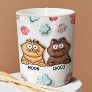 Light Me When The Cat Poop - 3D Inflated Effect Printed Candle, Personalized Scented Candle With Wooden Lid
