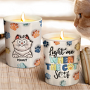 Light Me When The Cat Poop - 3D Inflated Effect Printed Candle, Personalized Scented Candle With Wooden Lid