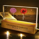 Fleurs du mois de naissance du jardin de grand-mère - Lumière LED rectangulaire personnalisée 