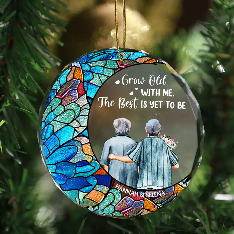 From Our First Kiss Till Our Last Breath - Personalized Circle Glass Ornament