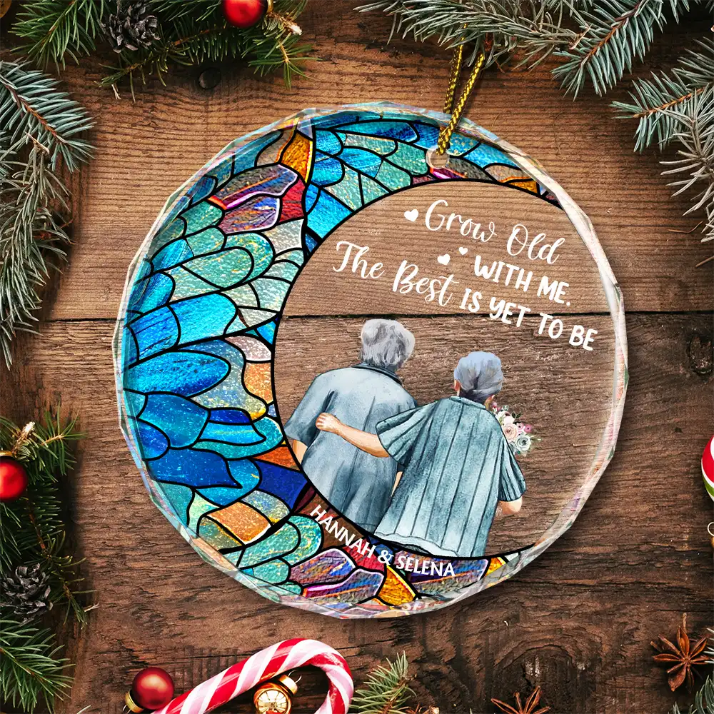 From Our First Kiss Till Our Last Breath - Personalized Circle Glass Ornament
